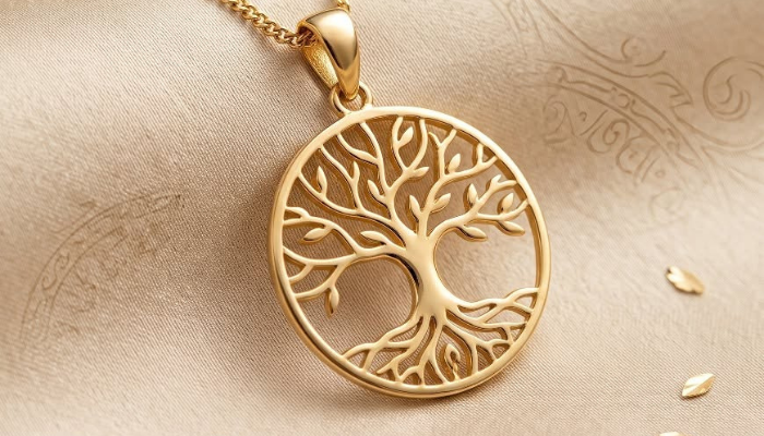 Dije de oro de 18k, modelo árbol de la vida