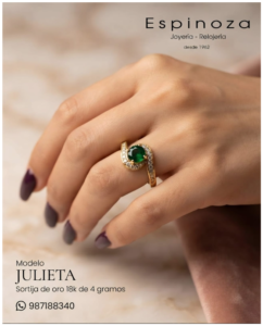 joyeriaespinoza julieta sortija 18k 4g
